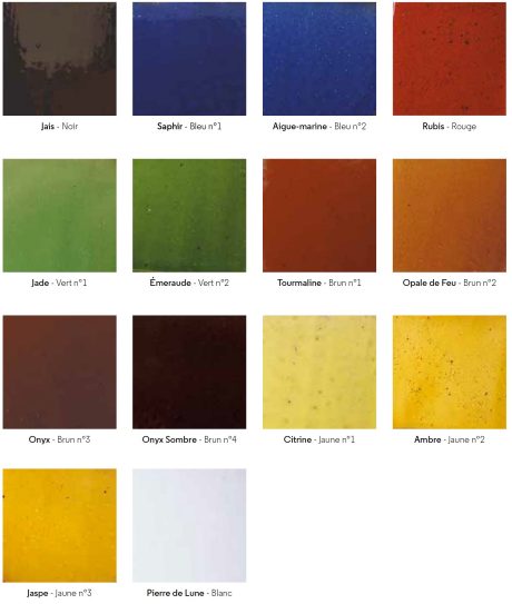 Tuiles émaillées classique Aléonard gamme