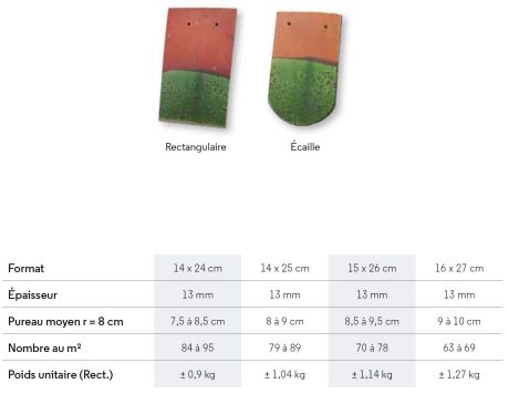 Tuiles émaillées personnalisées Aléonard format