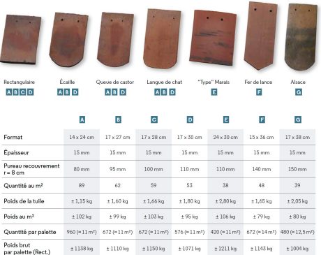 Tuiles Monuments historiques Aléonard format