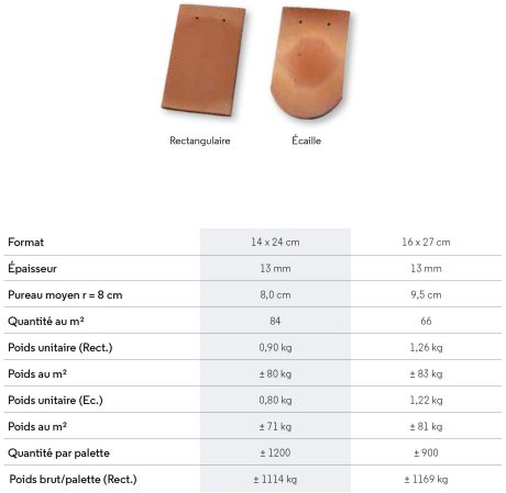 Tuiles Pontigny Aléonard format